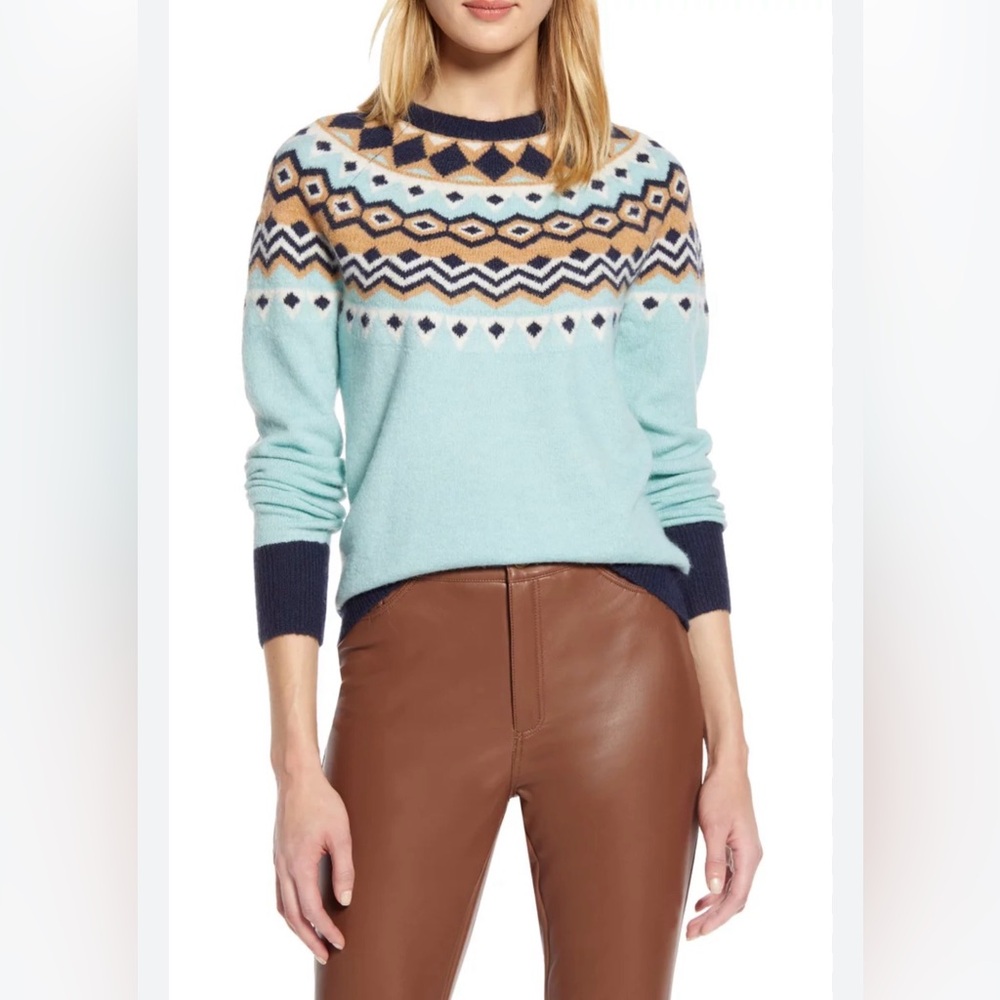 Halogen X Atlantic-Pacific Fair Isle Sweater